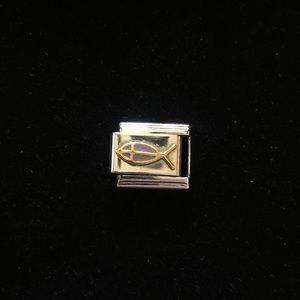 Christian fish symbol link for Italian charm bracelet